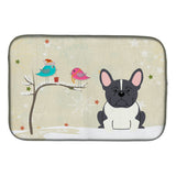 Caroline'S Treasures Christmas Presents Between Friends French Bulldog Black White Dish Drying Mat, 14 X 21