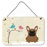 Caroline'S Treasures Christmas Presents Between Friends French Bulldog Brown Wall Or Door Hanging Prints Bb2485Ds812, 8 X