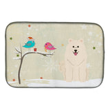 Caroline'S Treasures Christmas Presents Between Friends Samoyed Dish Drying Mat, 14 X 21
