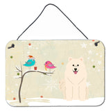 Caroline'S Treasures Christmas Presents Friends Samoyed Wall Or Door Hanging Prints Bb2502Ds812, 8 X 12