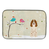 Caroline'S Treasures Christmas Presents Between Friends Russian Spaniel Dish Drying Mat, 14 X 21