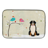 Caroline'S Treasures Christmas Presents Between Friends Bernese Mountain Dog Dish Drying Mat, 14 X 21