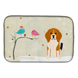 Caroline'S Treasures Christmas Presents Between Friends Beagle Tricolor Dish Drying Mat, 14 X 21