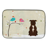 Caroline'S Treasures Staffordshire Bull Terrier Chocolate Dish Drying Mat, 14 X 21, Christmas Presents