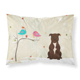Caroline'S Treasures Christmas Presents Between Friends Staffordshire Bull Terrier Chocolate Fabric Standard Pillowcase Bb2520