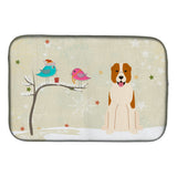 Caroline'S Treasures Christmas Presents Between Friends Central Asian Shepherd Dog Dish Drying Mat, 14 X 21