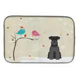 Caroline'S Treasures Christmas Presents Between Friends Miniature Schnauzer Black Dish Drying Mat, 14 X 21