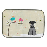 Caroline'S Treasures Christmas Presents Between Friends Miniature Schanuzer Black Silver Dish Drying Mat, 14 X 21