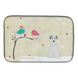 Caroline'S Treasures Christmas Presents Between Friends Miniature Schnauzer Dish Drying Mat, 14 X 21