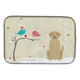 Caroline'S Treasures Christmas Presents Between Friends Yellow Labrador Dish Drying Mat, 14 X 21