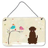 Caroline'S Treasures Christmas Presents Between Friends Chocolate Labrador Wall Or Door Hanging Prints Bb2528Ds812, 8 X 12