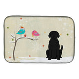 Caroline'S Treasures Christmas Presents Between Friends Black Labrador Dish Drying Mat, 14 X 21