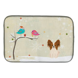 Caroline'S Treasures Christmas Presents Between Friends Papillion Red White Dish Drying Mat, 14 X 21