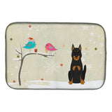 Caroline'S Treasures Christmas Presents Between Friends Because Shepherd Dog Dish Drying Mat, 14 X 21