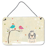 Caroline'S Treasures Christmas Presents Between Friends Shih Tzu Silver White Wall Or Door Hanging Prints Bb2557Ds812, 8 X