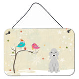 Caroline'S Treasures Christmas Presents Friends Bedlington Terrier Blue Wall Or Door Hanging Prints Bb2562Ds812, 8 X 12,