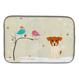 Caroline'S Treasures Christmas Presents Between Friends Jack Russell Terrier Dish Drying Mat, 14 X 21