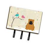 Caroline'S Treasures Christmas Presents Between Friends English Bulldog Red Leash Or Key Holder Bb2594Th68, Triple, Multicolor