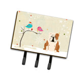 Caroline'S Treasures Christmas Presents Between Friends English Bulldog Fawn White Leash Or Key Holder Bb2597Th68, Triple, Mul