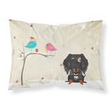 Caroline'S Treasures Christmas Presents Between Friends Wire Haired Dachshund Dapple Fabric Standard Pillowcase Bb2600Pillowca