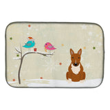 Caroline'S Treasures Christmas Presents Between Friends Bull Terrier Red Dish Drying Mat, 14 X 21