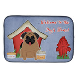 Caroline'S Treasures Dog House Collection Pug Brown Dish Drying Mat, 14 X 21