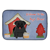 Caroline'S Treasures Dog House Collection Pug Black Dish Drying Mat, 14 X 21