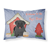 Caroline'S Treasures Dog House Collection Pug Black Fabric Standard Pillowcase Bb2760Pillowcase, Multicolor
