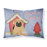 Caroline'S Treasures Dog House Collection Pug Brown Fabric Standard Pillowcase Bb2761Pillowcase, Multicolor