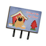 Caroline'S Treasures Dog House Collection Pug Brown Leash Or Key Holder Bb2761Th68, Triple