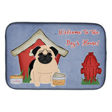 Caroline'S Treasures Dog House Collection Pug Fawn Dish Drying Mat, 14 X 21