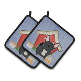 Caroline'S Treasures Dog House Collection French Bulldog Black Pair Of Pot Holders Bb2768Pthd, 7.5Hx7.5W, Multicolor