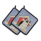 Caroline'S Treasures Dog House Collection Mastiff Brindle White Pair Of Pot Holders Bb2770Pthd, 7.5Hx7.5W, Multicolor