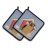 Caroline'S Treasures Dog House Collection Mastiff Pair Of Pot Holders Bb2772Pthd, 7.5Hx7.5W, Multicolor
