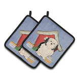 Caroline'S Treasures Dog House Collection Lowchen Pair Of Pot Holders Bb2773Pthd, 7.5Hx7.5W, Multicolor