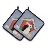 Caroline'S Treasures Dog House Collection West Siberian Laika Spitz Pair Of Pot Holders Bb2779Pthd, 7.5Hx7.5W, Multicolor