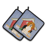 Caroline'S Treasures Dog House Collection Beagle Tricolor Pair Of Pot Holders Bb2794Pthd, 7.5Hx7.5W, Multicolor