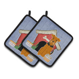 Caroline'S Treasures Dog House Collection Airedale Pair Of Pot Holders Bb2795Pthd, 7.5Hx7.5W, Multicolor