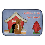 Caroline'S Treasures Dog House Collection Staffordshire Brown Dish Drying Mat, 14 X 21