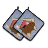 Caroline'S Treasures Dog House Collection Caucasian Shepherd Dog Pair Of Pot Holders Bb2804Pthd, 7.5Hx7.5W, Multicolor