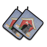Caroline'S Treasures Dog House Collection Miniature Schanuzer Black Pair Of Pot Holders Bb2805Pthd, 7.5Hx7.5W, Multicolor