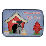 Caroline'S Treasures Dog House Collection Miniature Schanuzer Black Silver Dish Drying Mat, 14 X 21