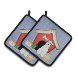 Caroline'S Treasures Dog House Collection Miniature Schanuzer White Pair Of Pot Holders Bb2807Pthd, 7.5Hx7.5W, Multicolor