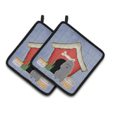 Caroline'S Treasures Dog House Collection Poodle Silver Pair Of Pot Holders Bb2822Pthd, 7.5Hx7.5W, Multicolor