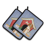 Caroline'S Treasures Dog House Collection Brittany Spaniel Pair Of Pot Holders Bb2826Pthd, 7.5Hx7.5W, Multicolor