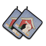Caroline'S Treasures Dog House Collection Bichon Frise Pair Of Pot Holders Bb2829Pthd, 7.5Hx7.5W, Multicolor