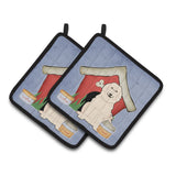 Caroline'S Treasures Dog House Collection Great Pyrenese Pair Of Pot Holders Bb2837Pthd, 7.5Hx7.5W, Multicolor