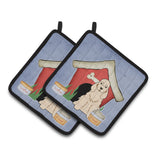 Caroline'S Treasures Dog House Collection Cocker Spaniel Buff Pair Of Pot Holders Bb2848Pthd, 7.5Hx7.5W, Multicolor