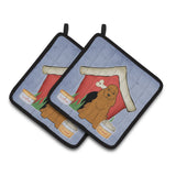 Caroline'S Treasures Dog House Collection Cocker Spaniel Red Pair Of Pot Holders Bb2849Pthd, 7.5Hx7.5W, Multicolor
