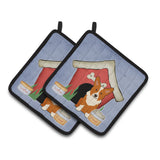 Caroline'S Treasures Dog House Collection Corgi Pair Of Pot Holders Bb2854Pthd, 7.5Hx7.5W, Multicolor
